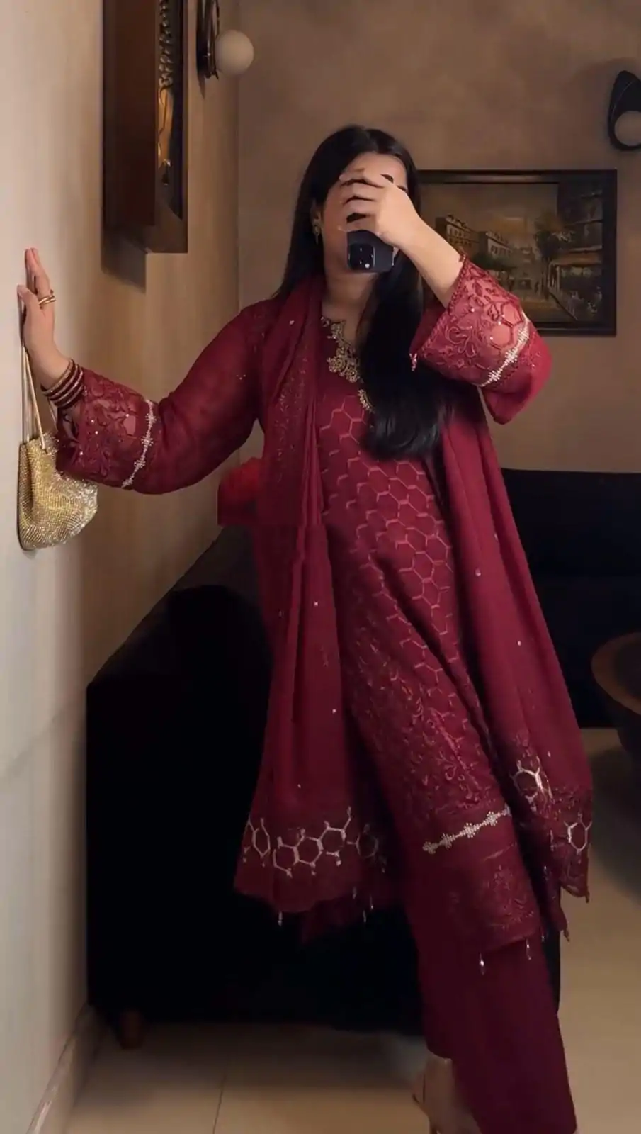  AD 197 Maroon Color Faux Georgette With Pal Diamond Hand Work Salwar Suit Casual, Wedding, Party, Festive, Events Etc.4-6 Working Days@ 2099/-only | Jump Suits, Salwar suit, Casual Suits, Creative suits, Designer Suits, Palazzo Suits, Party Wear Suits, Patiala Suits, Straight Suits