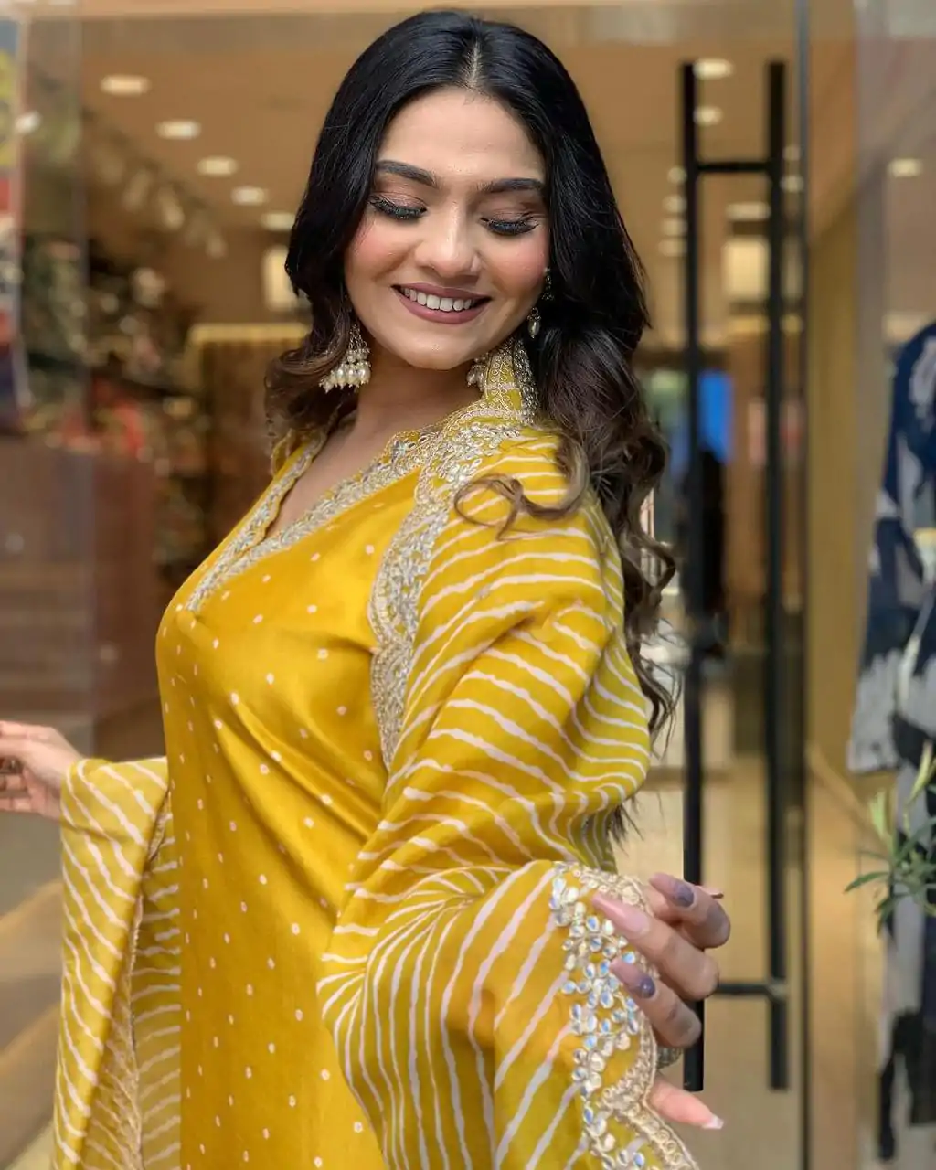 MF 746 Yellow Color Chinon Silk Wide Digital Print Coding Work Lace Salwar Suit Casual, Wedding, Party, Festive, Events Etc.4-6 Working Days@ 1699/-only | Jump Suits, Salwar suit, Casual Suits, Creative suits, Designer Suits, Palazzo Suits, Party Wear Suits, Patiala Suits, Straight Suits