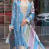 Sky Blue Faux Georgette With Embroidery Sequence Work Salwar Suit