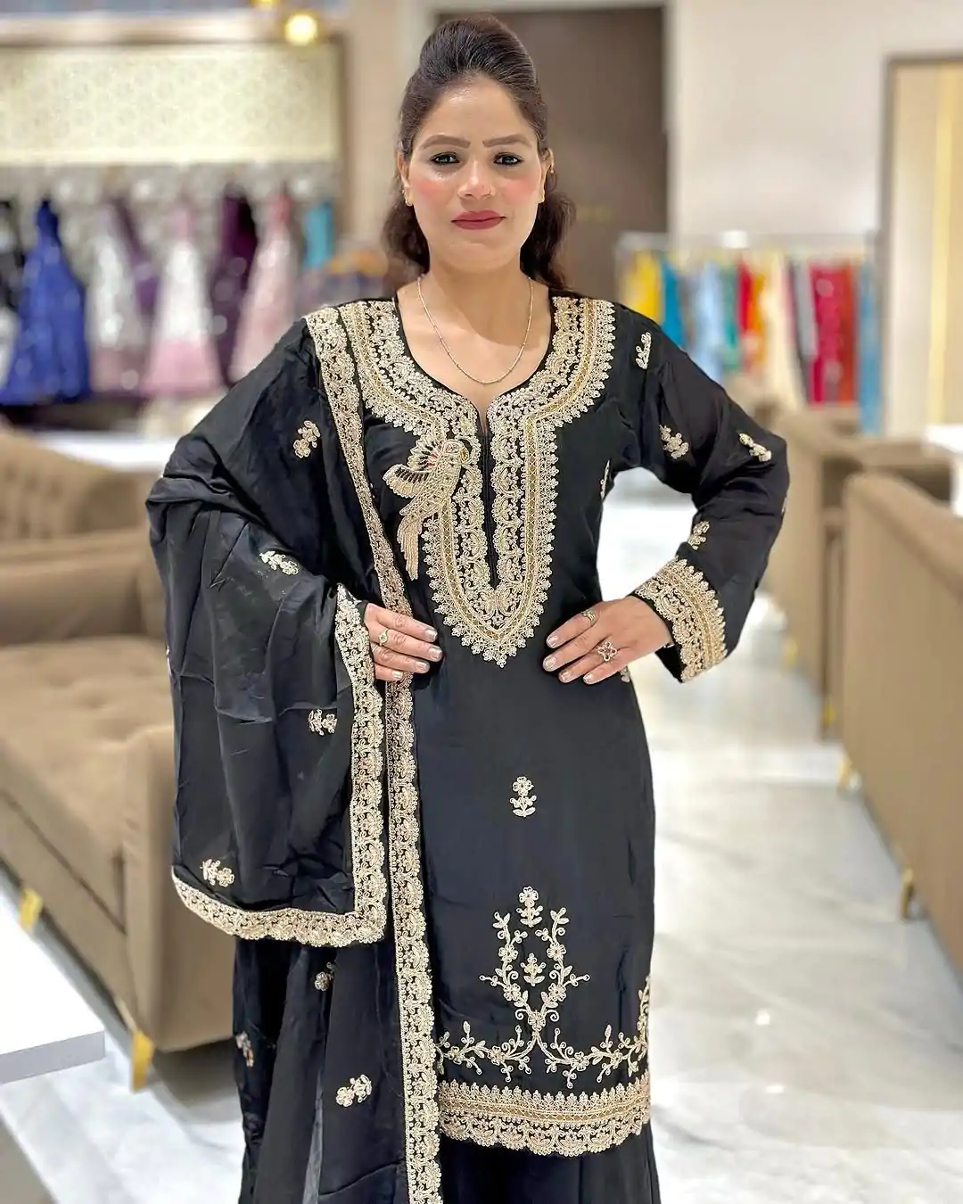 NSR 840 Black Color Faux Georgette With Embroidery Sequence Work Salwar Suit Casual, Wedding, Party, Festive, Events Etc.4-6 Working Days@ 1999/-only | Jump Suits, Salwar suit, Casual Suits, Creative suits, Designer Suits, Palazzo Suits, Party Wear Suits, Patiala Suits, Straight Suits