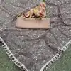 Pretty Grey Color Faux Georgette With 5MM & 3MM Khichdi Sequence Embroidery Work Saree