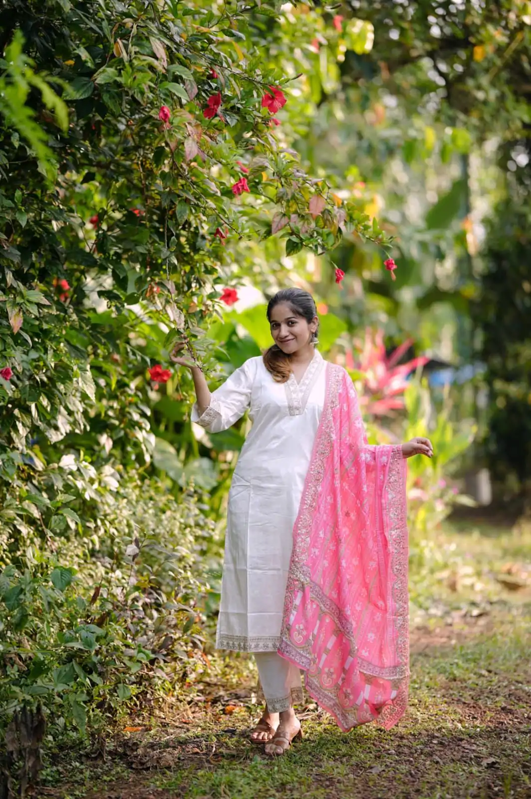 MF 726 Half White Color Roman Silk With Pink Dupatta Coding Work Salwar Suit Casual, Wedding, Party, Festive, Events Etc.4-6 Working Days@ 1699/-only | Jump Suits, Salwar suit, Casual Suits, Creative suits, Designer Suits, Palazzo Suits, Party Wear Suits, Patiala Suits, Straight Suits