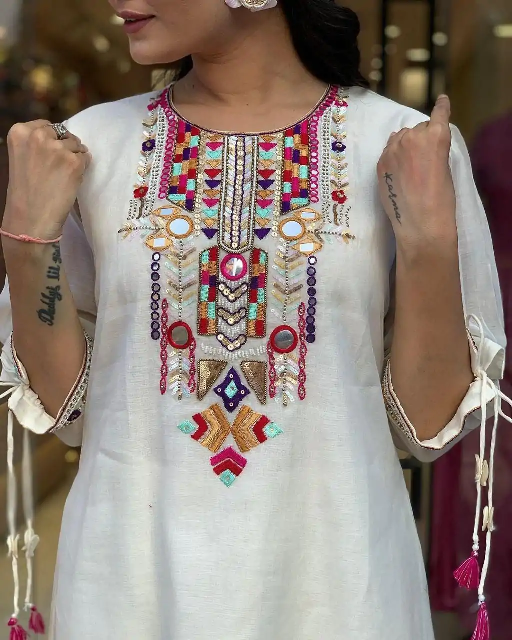 MF 748 White Color Chanderi Silk With Mirror Work Embroidery Salwar Suit Casual, Wedding, Party, Festive, Events Etc.4-6 Working Days@ 1599/-only | Jump Suits, Salwar suit, Casual Suits, Creative suits, Designer Suits, Palazzo Suits, Party Wear Suits, Patiala Suits, Straight Suits