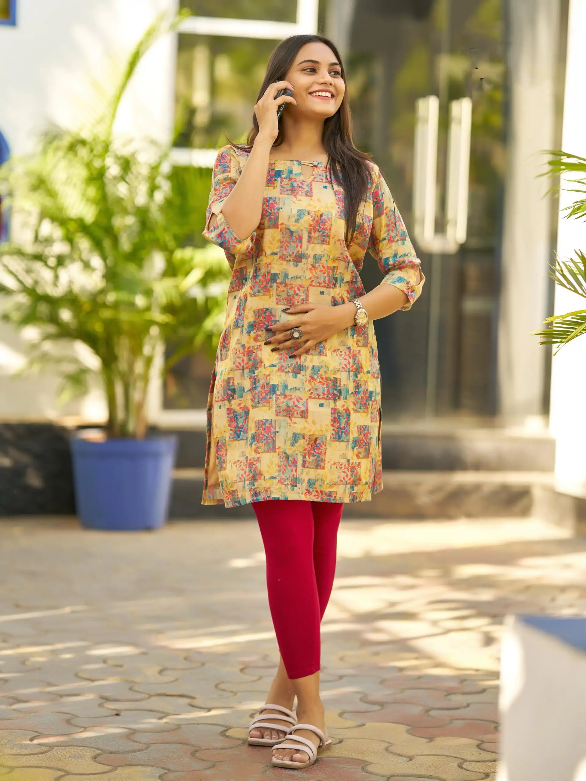 INLI Rashmika Cream Color Simmer Silk Office Wear Printed Kurti Casual, Wedding, Party, Festive, Events Etc. Expected Delivery 4-6 Working Days @1399/- | Kurti, Bollywood Kurti, Creative Kurtis, Designer Kurti, Party Wear Kurti, Selfie Kurti