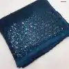 Dark Blue Georgette Dual Sequins Embroidery Sequins Work Saree