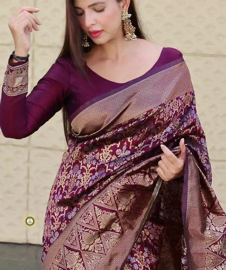  KP 3062 Wine Color Soft Lichi Silk Jacquard Work On All Over Saree Casual, Wedding, Festive, Events . Expected Delivery  4-6 Working Days @1499/- only                                                                                                                                             | Sarees, Bollywood Sarees, Creative Sarees, Designer Sarees, Embroidered Sarees, Ethnic Saree, Modern Digital sarees, Party Wear Sarees