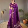 Aglow Violet Color Soft Litchi Silk Kubera Pattu Saree