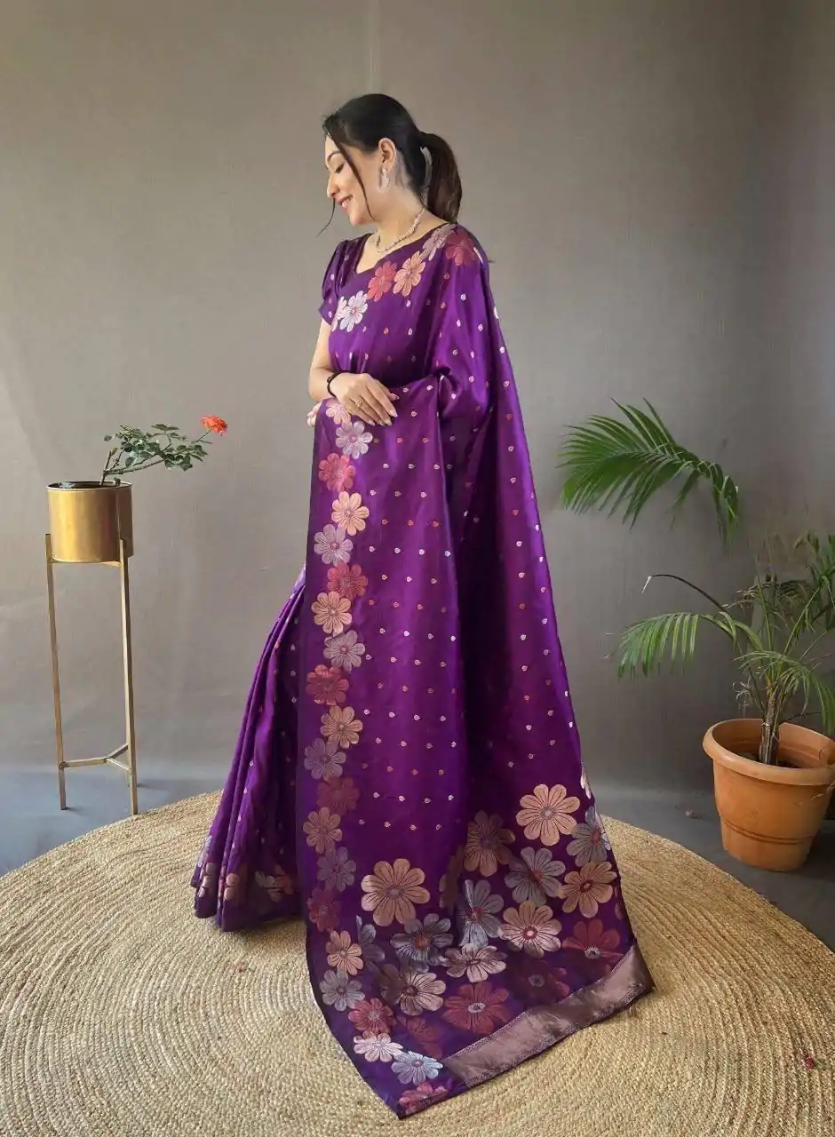 MS 482 Violet Color Soft Litchi Silk Kubera Pattu Saree Casual, Wedding, Festive, Events . Expected Delivery  4-6 Working Days @1249/- only                                                                                                                                           | Sarees, Bollywood Sarees, Creative Sarees, Designer Sarees, Embroidered Sarees, Ethnic Saree, Modern Digital sarees, Party Wear Sarees