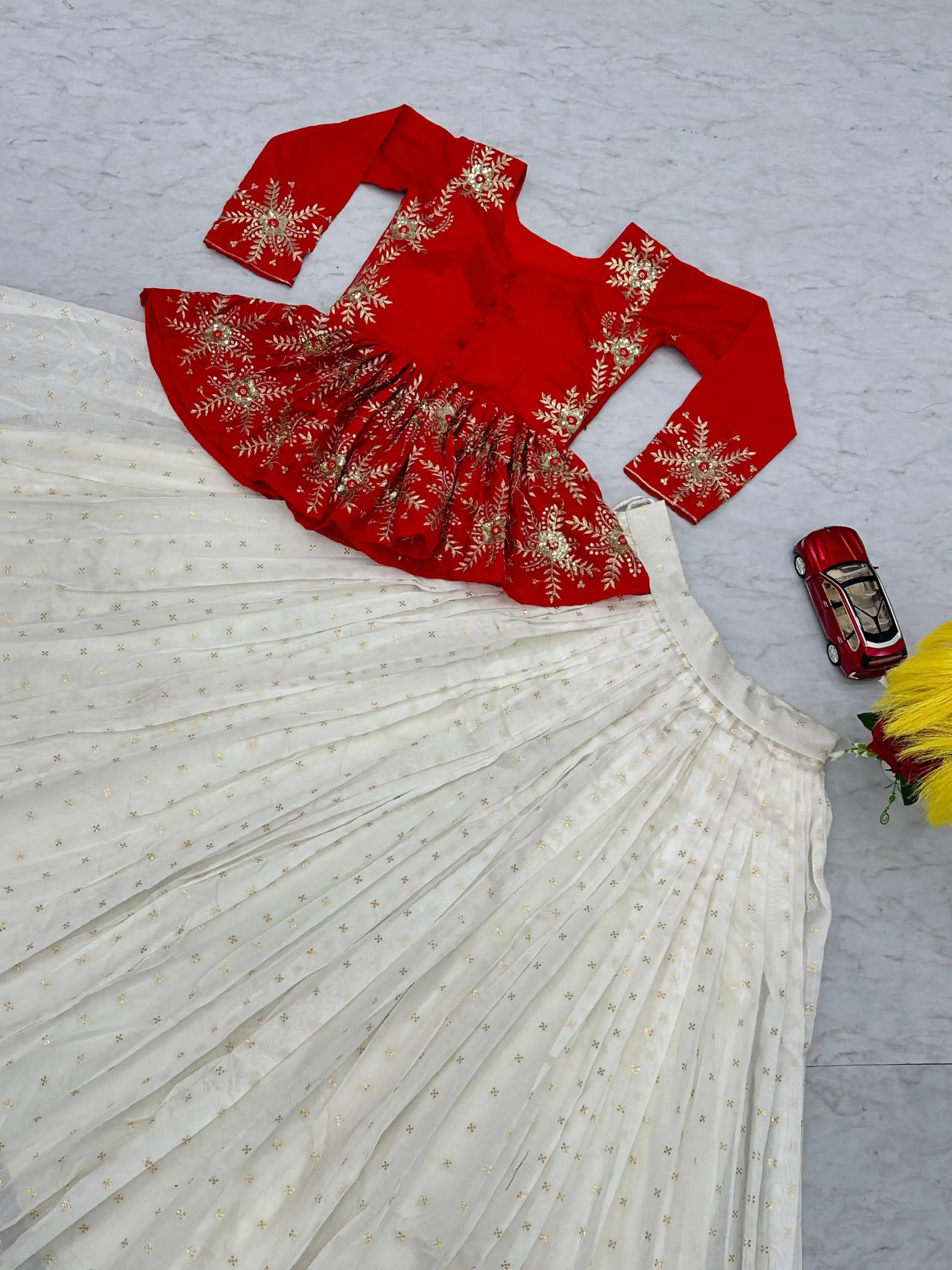 PC 496 White Red Color Chinon Thread Sequence Lehenga Choli Casual, Wedding, Festive, Events . Expected Delivery  4-6 Working Days @2049/- only                                                                                                                                             | Lehenga, Bollywood Lehenga, Creative Lehenga, Designer Lehenga, Embroidered Lehenga, Party Wear Lehenga