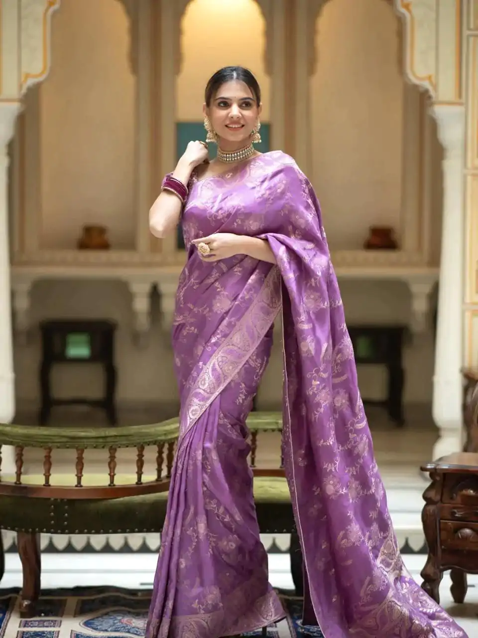 MB 494 Purple Color Soft Litchi Silk All Over Weaving Saree Casual, Wedding, Festive, Events . Expected Delivery  4-6 Working Days @1199/- only                                                                                                                                             | Sarees, Bollywood Sarees, Creative Sarees, Designer Sarees, Embroidered Sarees, Ethnic Saree, Modern Digital sarees, Party Wear Sarees