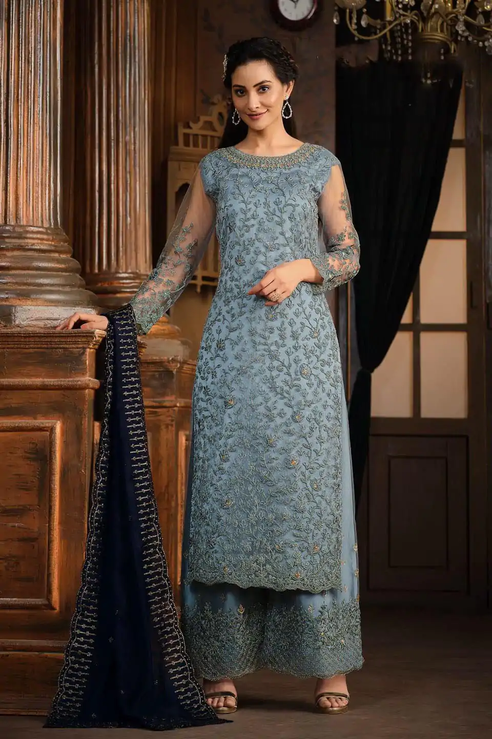 FC 5391 Blue Color Net With Coding Sequence Work Salwar Suit Casual, Wedding, Party, Festive, Events Etc.4-6 Working Days@ 2699/-only | Jump Suits, Salwar suit, Casual Suits, Creative suits, Designer Suits, Palazzo Suits, Party Wear Suits, Patiala Suits, Straight Suits