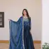 Classic Blue Wine Color Burberry Silk Sequence Work Readmit Less Gown