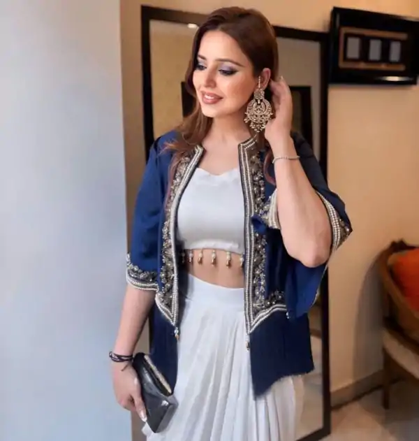 Classic White Color Crape Silk Moti Lace On Blouse Dhoti Suit