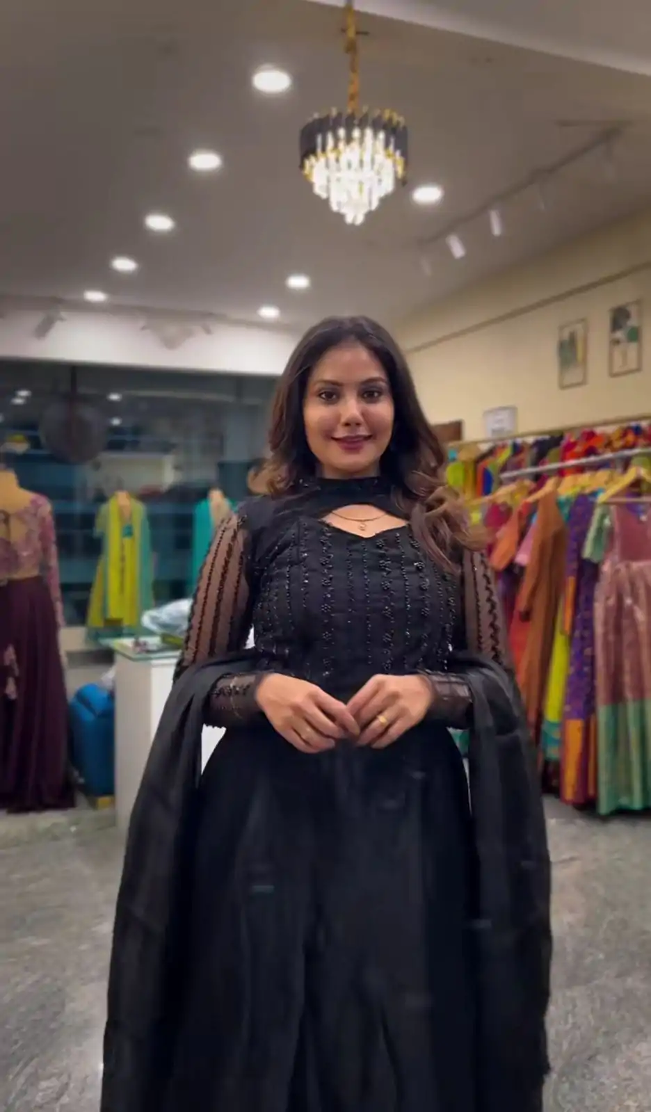 ND 5038 Black Color Jimmy Chu With Sequence Embroidery Work Gown Casual, Wedding, Party, Festive, Events Etc.4-6 Working Days@ 2099/-only | Gowns, Bollywood Gowns, Creative Gowns, Designer Gowns, Embroidered Gowns, Party Wear Gowns