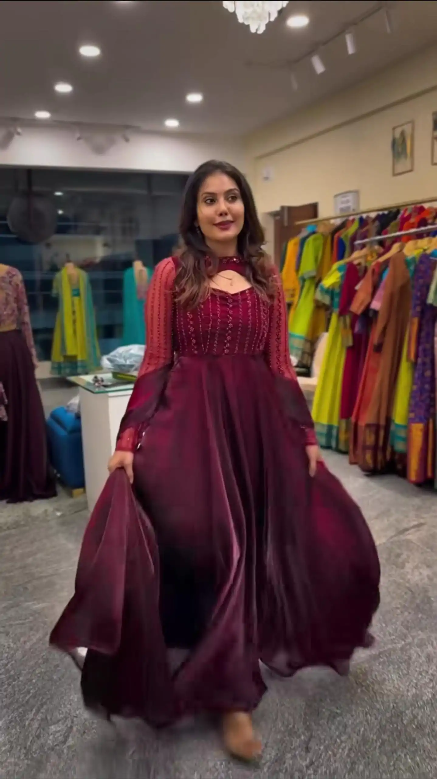 ND 5038 Red Color Jimmy Chu With Sequence Embroidery Work Gown Casual, Wedding, Party, Festive, Events Etc.4-6 Working Days@ 2099/-only | Gowns, Bollywood Gowns, Creative Gowns, Designer Gowns, Embroidered Gowns, Party Wear Gowns