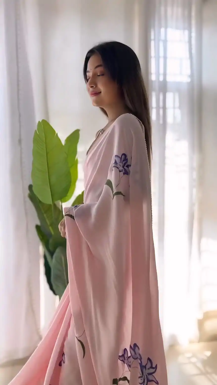 SC 408 Pink Color Pure Soft Georgette Silk Pari Work Saree Casual, Wedding, Festive, Events . Expected Delivery  4-6 Working Days @1599/- only                                                                                                                                           | Sarees, Bollywood Sarees, Creative Sarees, Designer Sarees, Embroidered Sarees, Ethnic Saree, Modern Digital sarees, Party Wear Sarees