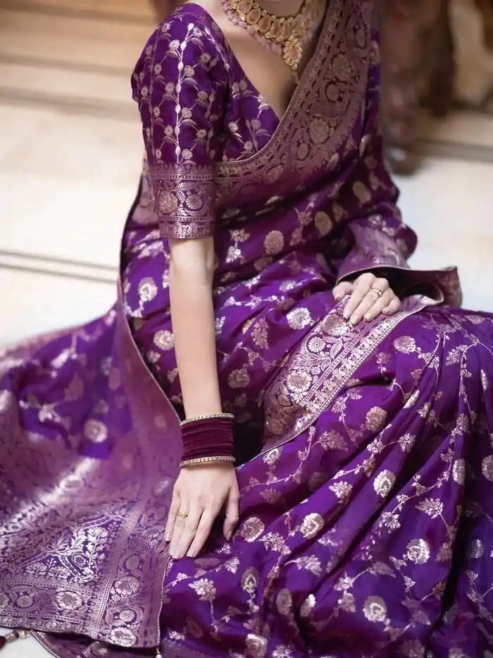 MS 483 Purple Color Soft Litchi Silk Kubera Pattu Saree Casual, Wedding, Festive, Events . Expected Delivery  4-6 Working Days @1199/- only                                                                                                                                             | Sarees, Bollywood Sarees, Creative Sarees, Designer Sarees, Embroidered Sarees, Ethnic Saree, Modern Digital sarees, Party Wear Sarees
