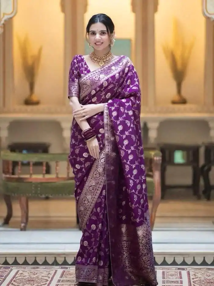 MS 483 Purple Color Soft Litchi Silk Kubera Pattu Saree Casual, Wedding, Festive, Events . Expected Delivery  4-6 Working Days @1199/- only                                                                                                                                             | Sarees, Bollywood Sarees, Creative Sarees, Designer Sarees, Embroidered Sarees, Ethnic Saree, Modern Digital sarees, Party Wear Sarees