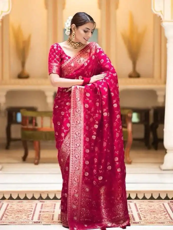 MS 483 Rani Pink Color Soft Litchi Silk Kubera Pattu Saree Casual, Wedding, Festive, Events . Expected Delivery  4-6 Working Days @1199/- only                                                                                                                                             | Sarees, Bollywood Sarees, Creative Sarees, Designer Sarees, Embroidered Sarees, Ethnic Saree, Modern Digital sarees, Party Wear Sarees