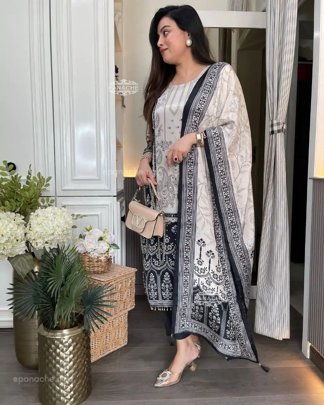 BE 337 White Color Chinon Printed Mirror Work Salwar Suit Casual, Wedding, Festive, Events . Expected Delivery  4-6 Working Days @1799/- only      | Jump Suits, Salwar suit, Casual Suits, Creative suits, Designer Suits, Palazzo Suits, Party Wear Suits, Patiala Suits, Straight Suits