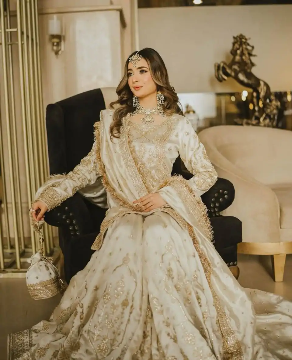VLM 270 Half White Color Chinon Silk Embroidery Work Salwar Suit Casual, Wedding, Festive, Events . Expected Delivery  4-6 Working Days @2299/- only      | Jump Suits, Salwar suit, Casual Suits, Creative suits, Designer Suits, Palazzo Suits, Party Wear Suits, Patiala Suits, Straight Suits