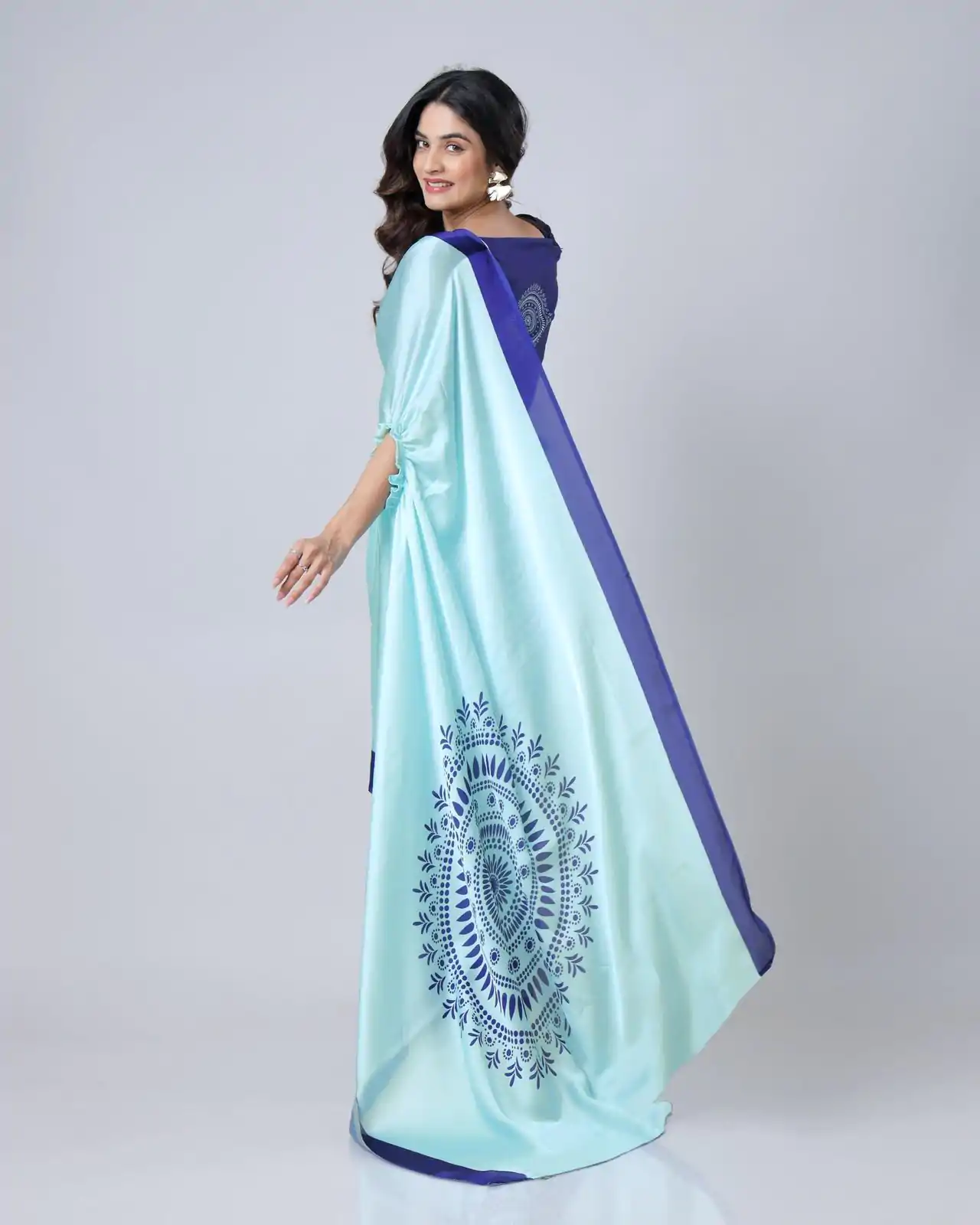 ST 1102B Sky Blue Color Japan Satin Digital Print Work Saree Casual, Wedding, Festive, Events . Expected Delivery  4-6 Working Days @1849/- only      | Sarees, Bollywood Sarees, Creative Sarees, Designer Sarees, Embroidered Sarees, Ethnic Saree, Modern Digital sarees, Party Wear Sarees