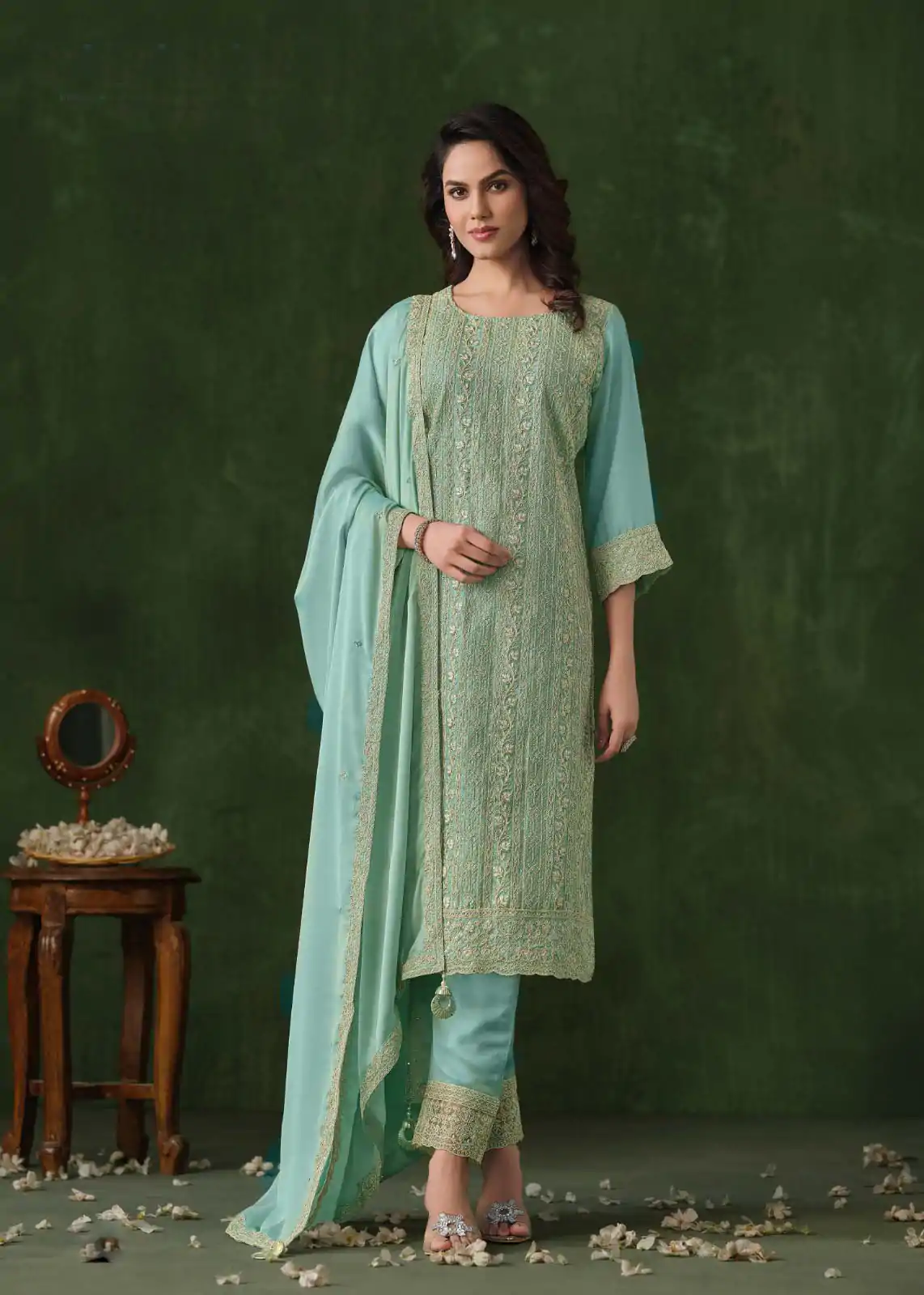 FC 6021 Sky Blue Color Rangoli Coding Sequence Work Salwar Suit Casual, Wedding, Party, Festive, Events Etc.4-6 Working Days@ 2699/-only | Jump Suits, Salwar suit, Casual Suits, Creative suits, Designer Suits, Palazzo Suits, Party Wear Suits, Patiala Suits, Straight Suits