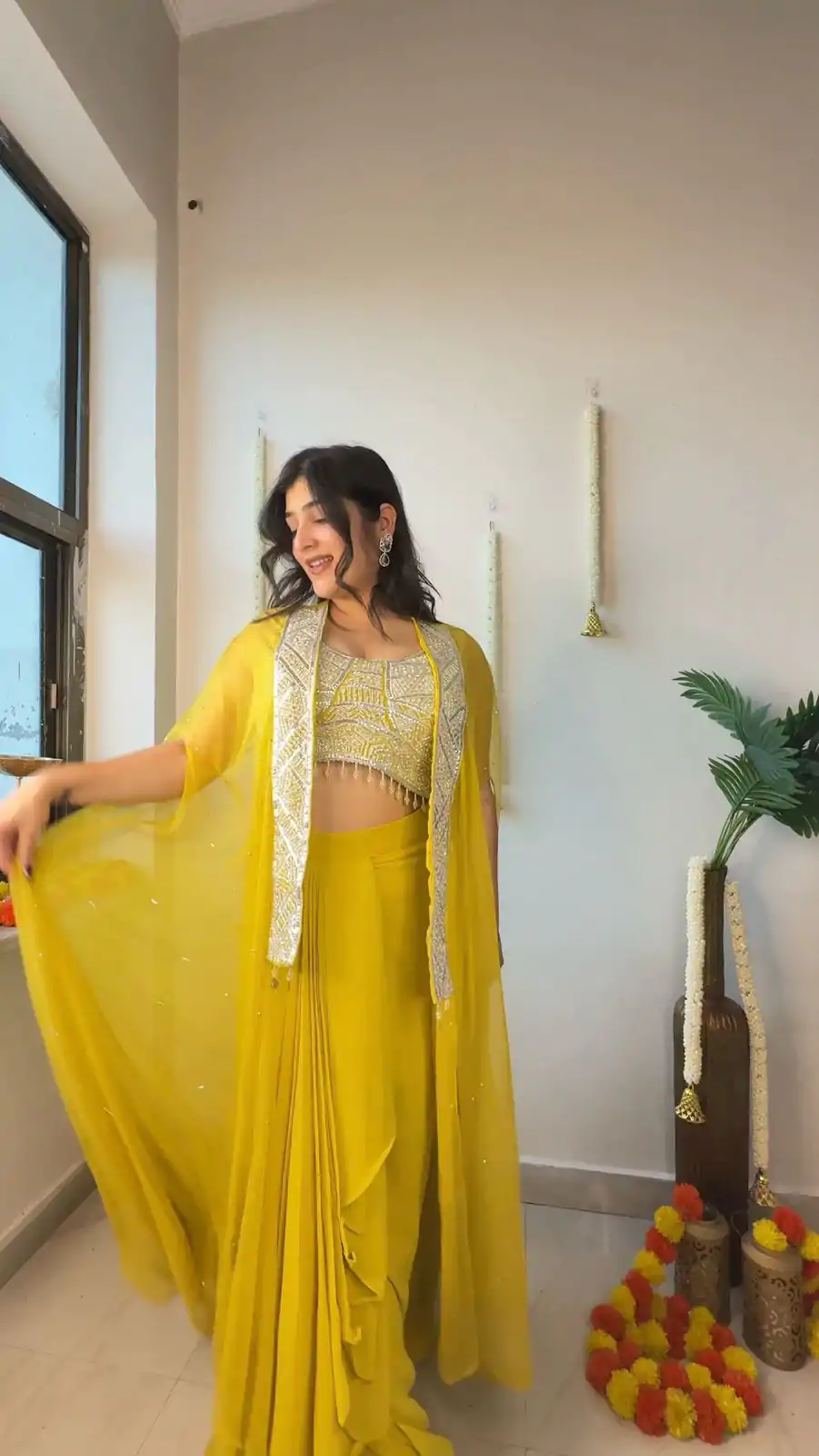 LG 1931 Yellow Color Georgette Sequence Work On Front Dhoti Suit Casual, Wedding, Festive, Events . Expected Delivery  4-6 Working Days @1999/- only      | Jump Suits, Salwar suit, Casual Suits, Creative suits, Designer Suits, Palazzo Suits, Party Wear Suits, Patiala Suits, Straight Suits