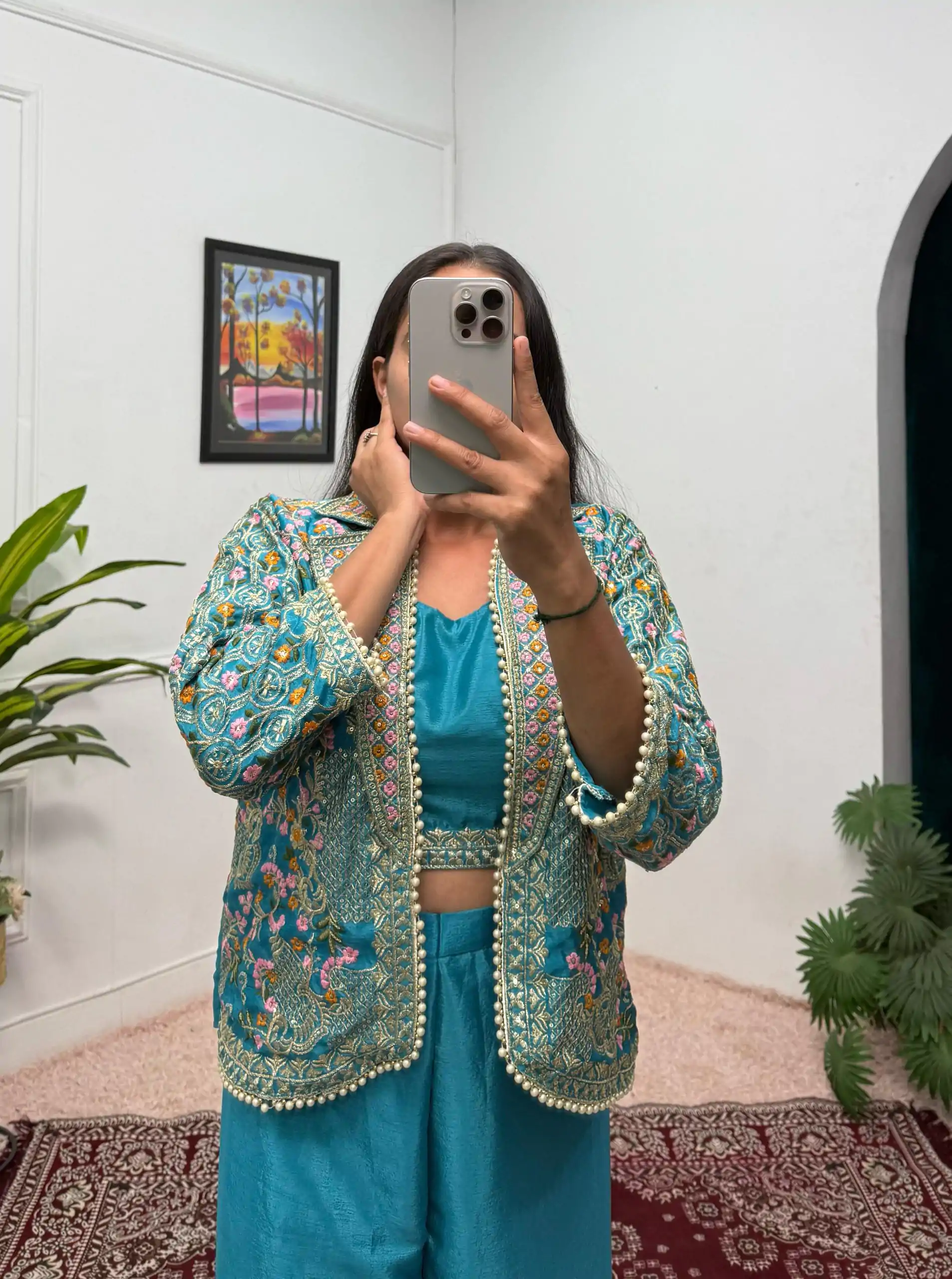 ST 1096 Blue Color Chinon Embroidery Work With Moti Lace Salwar Suit Casual, Wedding, Festive, Events . Expected Delivery  4-6 Working Days @1999/- only      | Jump Suits, Salwar suit, Casual Suits, Creative suits, Designer Suits, Palazzo Suits, Party Wear Suits, Patiala Suits, Straight Suits