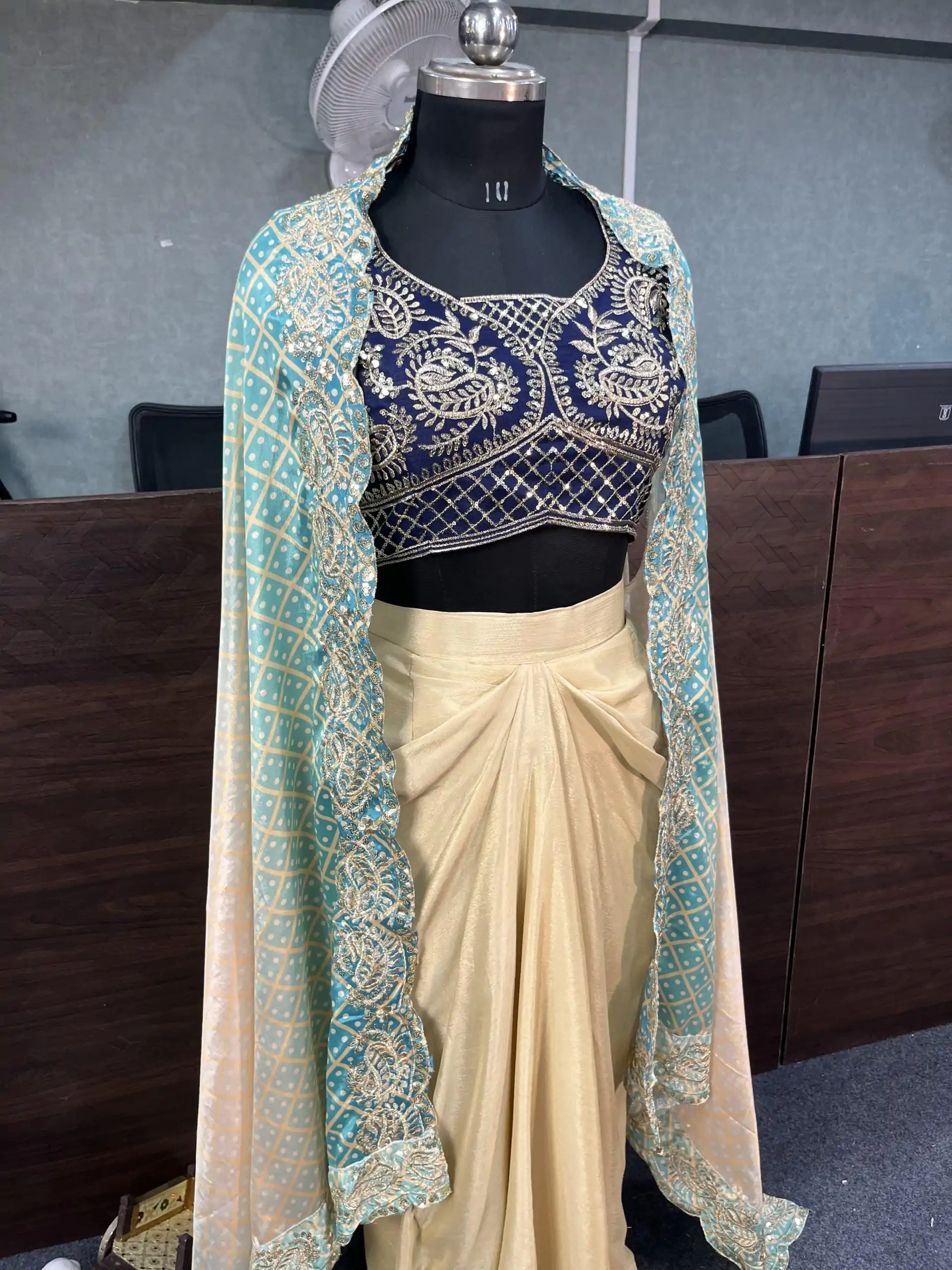 BD 1747 Blue Color Chinon Silk Embroidery Sequins Work Dhoti Suit Casual, Wedding, Party, Festive, Events Etc.4-6 Working Days@ 1999/-only | Jump Suits, Salwar suit, Casual Suits, Creative suits, Designer Suits, Palazzo Suits, Party Wear Suits, Patiala Suits, Straight Suits