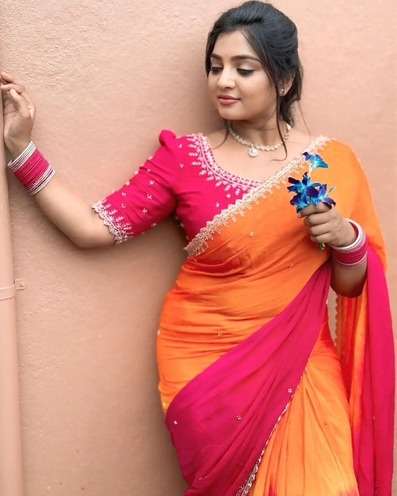  AC Soniya2 Orange Pink Color Chinnon Embroidery Sequence Saree Casual, Wedding, Festive, Events . Expected Delivery  4-6 Working Days @1949/- only      | Sarees, Bollywood Sarees, Creative Sarees, Designer Sarees, Embroidered Sarees, Ethnic Saree, Modern Digital sarees, Party Wear Sarees