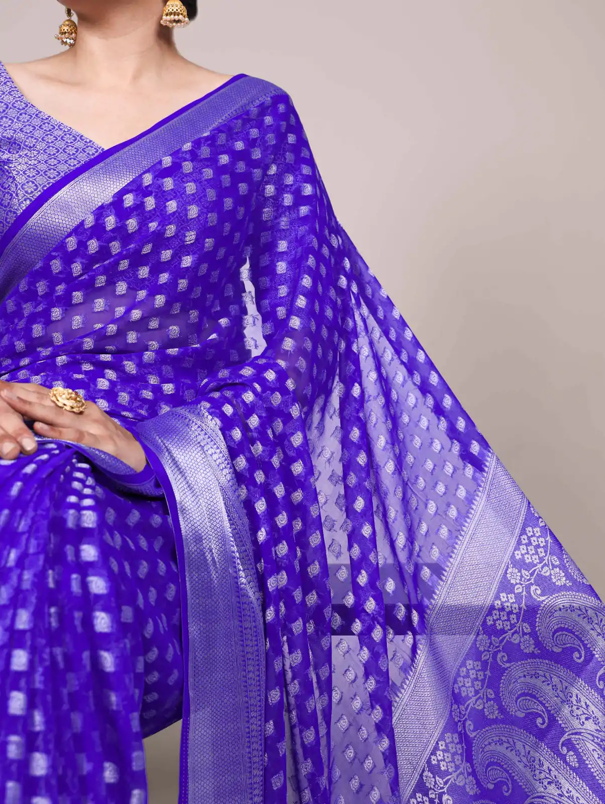 YNF 7901 Royal Blue Color Nylon Georgette Zari Weaving Work Saree Casual, Wedding, Festive, Events . Expected Delivery  4-6 Working Days @1599/- only                                                                                                                                           | Sarees, Bollywood Sarees, Creative Sarees, Designer Sarees, Embroidered Sarees, Ethnic Saree, Modern Digital sarees, Party Wear Sarees