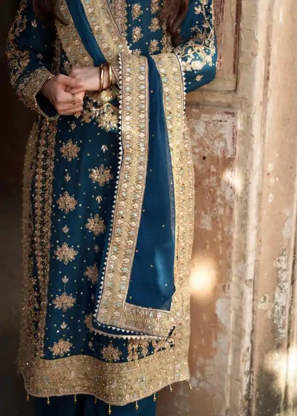 Navy Blue Georgette Sequence Work Salwar Suit - Image 3
