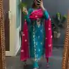 Prefect Blue Color Chinon Silk Sequence Work Salwar Suit