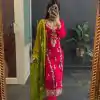 Prefect Red Color Chinon Silk Sequence Work Salwar Suit