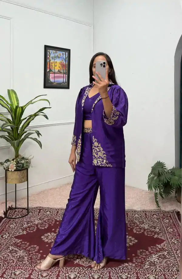 Prefect Royal Blue Color Chinon Embroidery Work Fancy Pattern Salwar Suit
