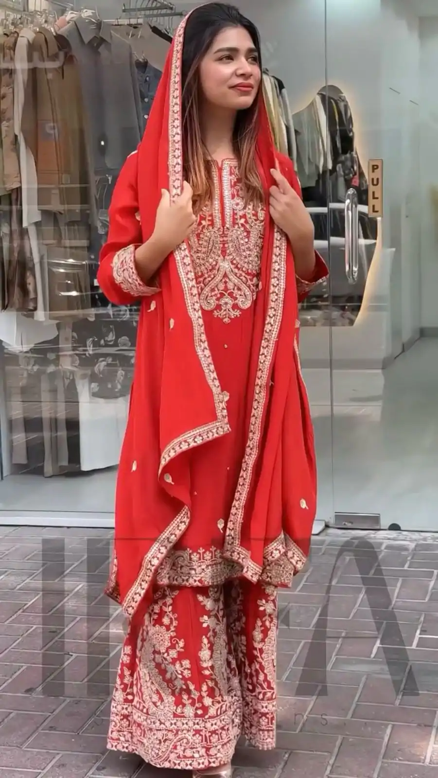 VLM 271 Red Color Chinon Silk With Embroidery Work Salwar Suit Casual, Wedding, Festive, Events . Expected Delivery  4-6 Working Days @2149/- only      | Jump Suits, Salwar suit, Casual Suits, Creative suits, Designer Suits, Palazzo Suits, Party Wear Suits, Patiala Suits, Straight Suits