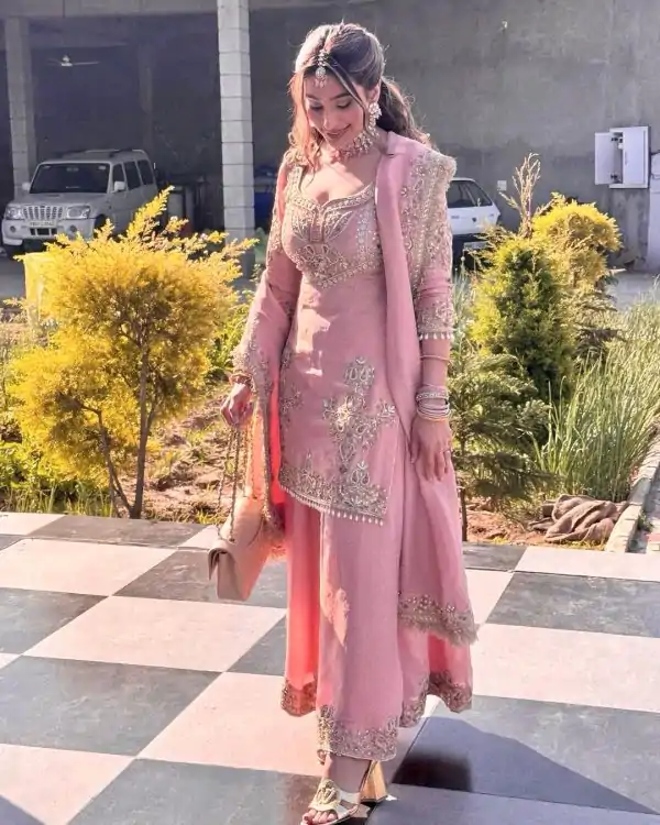 Pink Chinon Embroidery Sequence Work Salwar Suit - Image 2