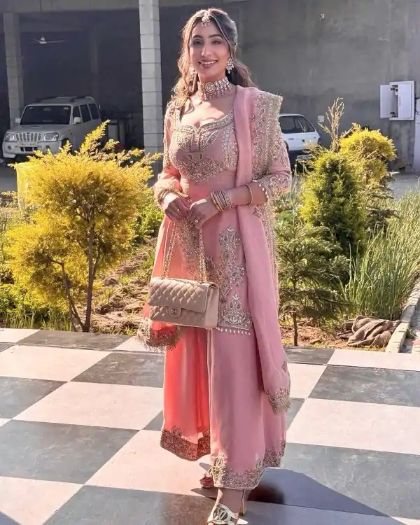 Pink Chinon Embroidery Sequence Work Salwar Suit - Image 3