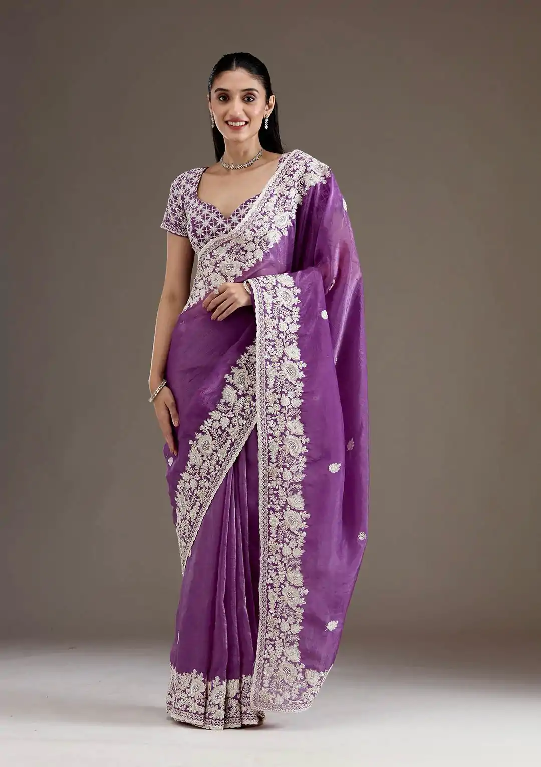 BT 1265 Purple Color Gold Crush Sequins Work Fancy Border Saree Casual, Wedding, Festive, Events . Expected Delivery  4-6 Working Days @2249/- only                                                                                                                                           | Sarees, Bollywood Sarees, Creative Sarees, Designer Sarees, Embroidered Sarees, Ethnic Saree, Modern Digital sarees, Party Wear Sarees