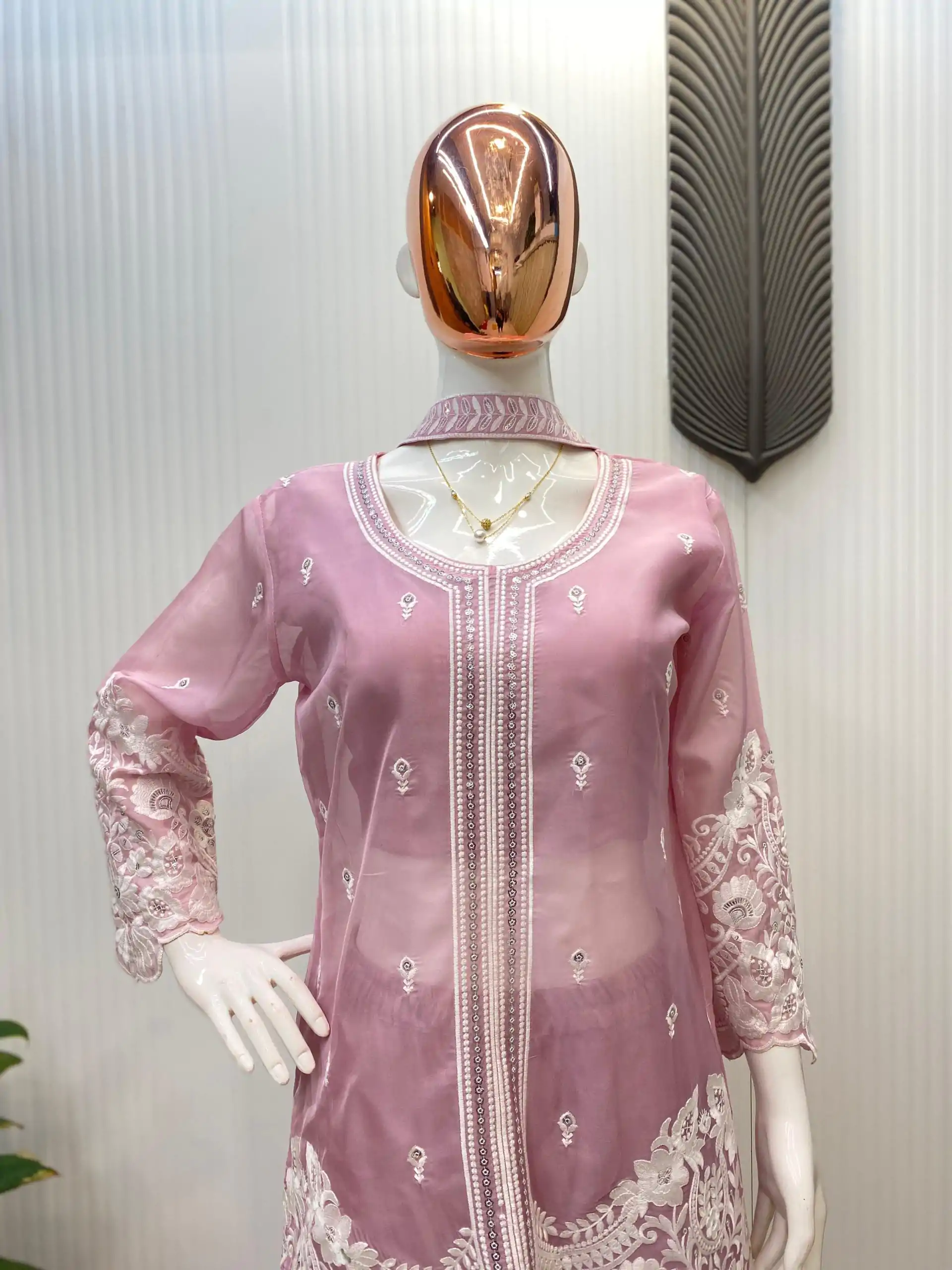 LG 1902 Pink Color Organza Sequence Work Indo-Western Suit Casual, Wedding, Party, Festive, Events Etc.4-6 Working Days@ 2049/-only | Jump Suits, Salwar suit, Casual Suits, Creative suits, Designer Suits, Palazzo Suits, Party Wear Suits, Patiala Suits, Straight Suits