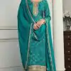Superb Rama Color Viscose Silk Sequence Work Digital Print Salwar Suit