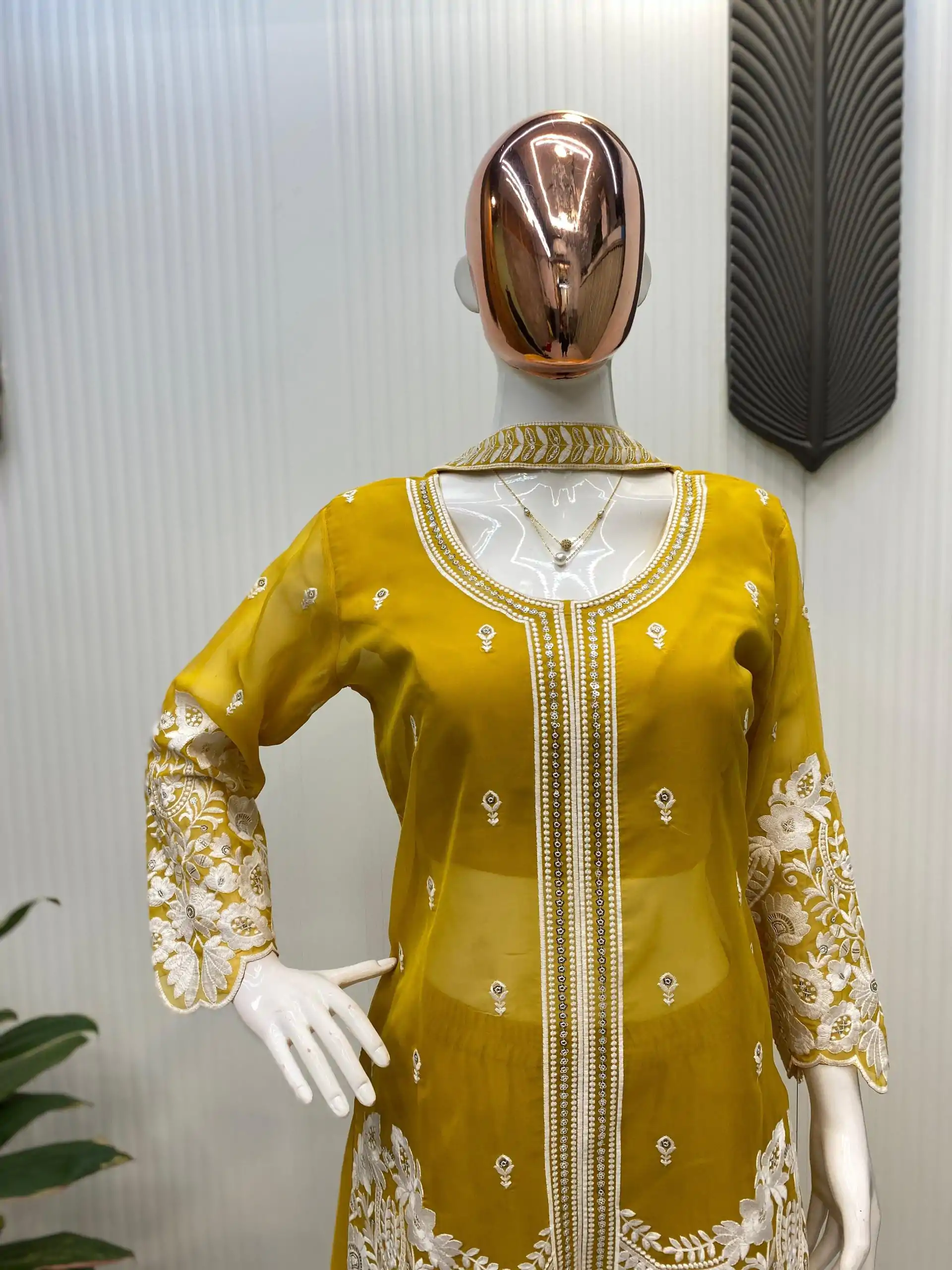 LG 1902 Yellow Color Organza Sequence Work Indo-Western Suit Casual, Wedding, Party, Festive, Events Etc.4-6 Working Days@ 2049/-only | Jump Suits, Salwar suit, Casual Suits, Creative suits, Designer Suits, Palazzo Suits, Party Wear Suits, Patiala Suits, Straight Suits