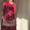 Trendy Red Color Georgette Thread 9mm Sequence Salwar Suit