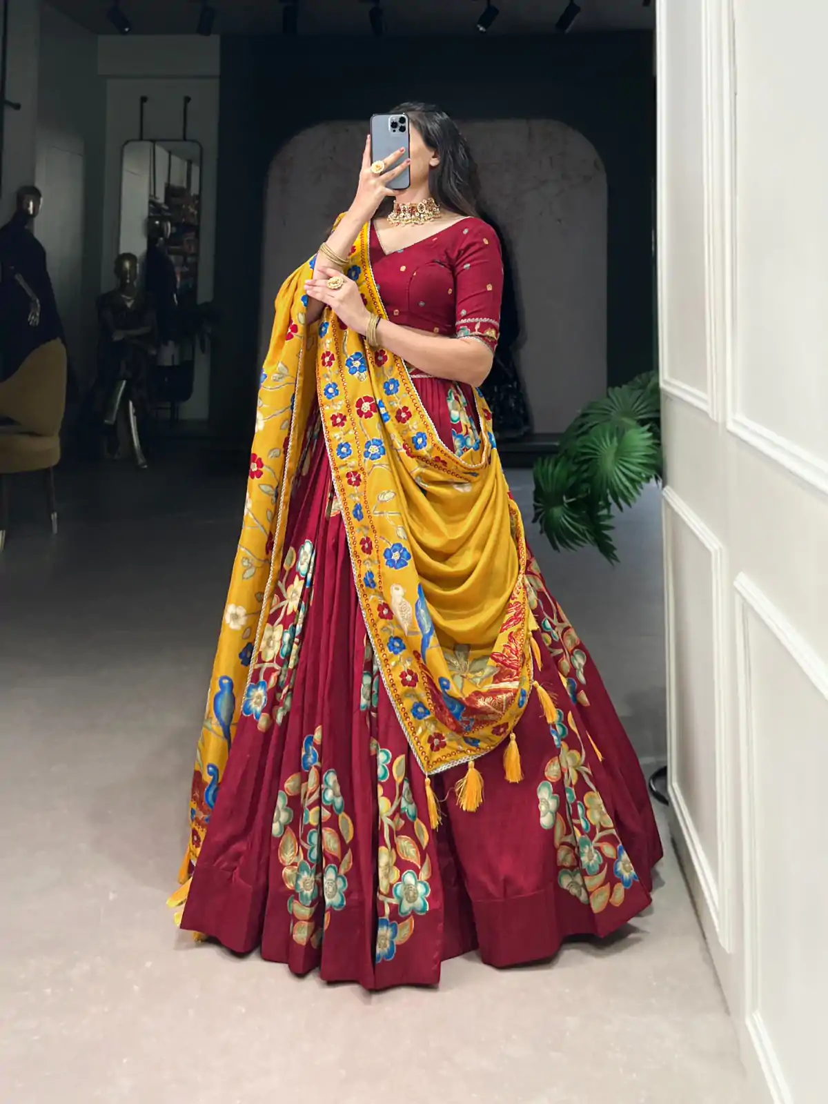 LNB 1239 Maroon Color Tushar Silk Printed Foil Work Lehenga Choli Casual, Wedding, Party, Festive, Events Etc.4-6 Working Days@ 2249/-only | Lehenga, Bollywood Lehenga, Creative Lehenga, Designer Lehenga, Embroidered Lehenga, Party Wear Lehenga