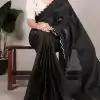 YNF 7105 Black Color Gadhawal Chex Arca Work Saree Casual, Wedding, Festive, Events . Expected Delivery  4-6 Working Days @1599/- only                                                                                | Sarees, Bollywood Sarees, Creative Sarees, Designer Sarees, Embroidered Sarees, Ethnic Saree, Modern Digital sarees, Party Wear Sarees