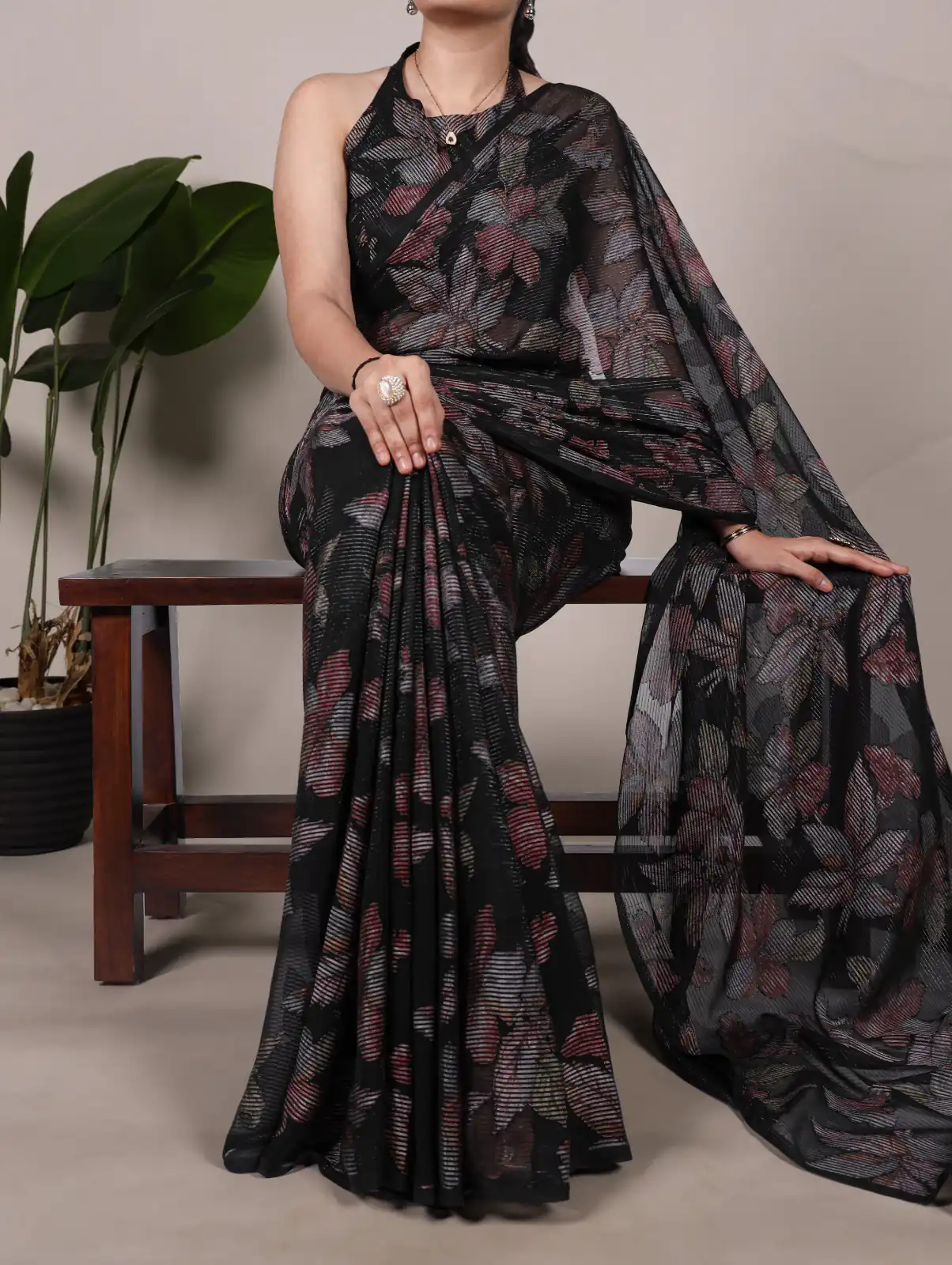 YNF 7052 Black Color Lurex Brasso Floral Viscose Brasso Saree Casual, Wedding, Festive, Events . Expected Delivery  4-6 Working Days @1799/- only                                                                                | Sarees, Bollywood Sarees, Creative Sarees, Designer Sarees, Embroidered Sarees, Ethnic Saree, Modern Digital sarees, Party Wear Sarees
