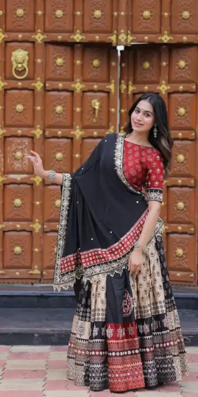 LG 645 Black Color Printed Polly Reyon Lehenga Choli Wedding, Party, Festive, Events Etc. Delivery 4-6 Working Days Rs 1999 | Lehenga, Bollywood Lehenga, Creative Lehenga, Designer Lehenga, Embroidered Lehenga, Party Wear Lehenga