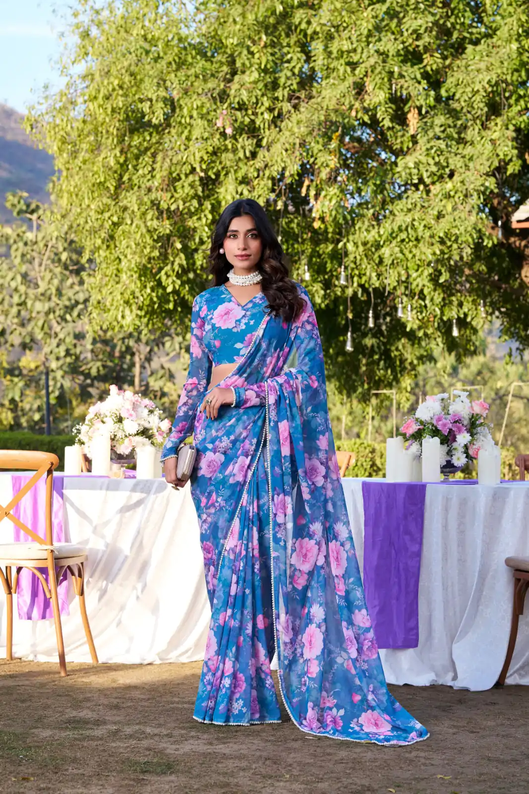 YNF 7010 Blue Color Weightless Marbal Floral Printed Pearl Lace Saree Casual, Wedding, Festive, Events . Expected Delivery  4-6 Working Days @1599/- only                                                                                | Sarees, Bollywood Sarees, Creative Sarees, Designer Sarees, Embroidered Sarees, Ethnic Saree, Modern Digital sarees, Party Wear Sarees