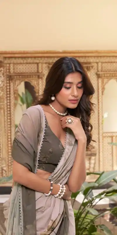 YNF 7038 Coffee Color Weightless Marbal Floral Printed Lace Border Saree Casual, Wedding, Festive, Events . Expected Delivery  4-6 Working Days @1549/- only                                                                                | Sarees, Bollywood Sarees, Creative Sarees, Designer Sarees, Embroidered Sarees, Ethnic Saree, Modern Digital sarees, Party Wear Sarees